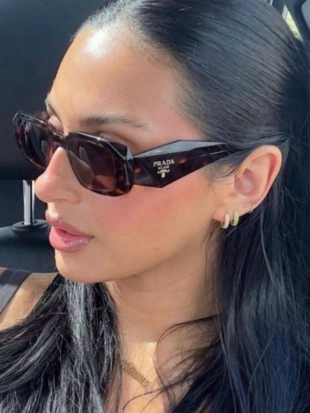PRADA Sunglasses Small Geometric Symbole In Acetate Tortoise PR 17WS